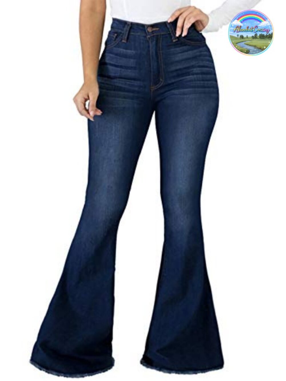 Bell Bottom Jeans for Women High Waist Ripped Skinny Flared Denim Pants